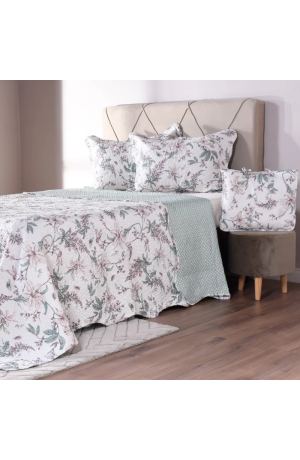 Kit Cobre Leito Lady Casal 3 peças 2,10x2,30m - Jardim