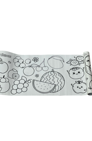 Rolo de Papel Adesivo de para Colorir Frutas 3mx30cm