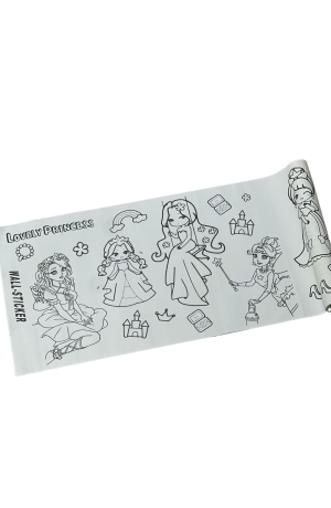 Rolo de Papel Adesivo de para Colorir Princesas 3mx30cm