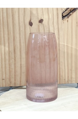Vaso em Vidro Rosa - 25cm X 12cm
