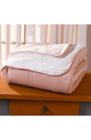 Manta Cobertor Sherpa Queen 2,20x2,40m Rosa