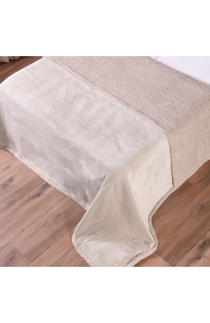 Cobertor Sherpa Solteiro 1,50x2,20m Bege Claro Pergaminho