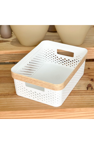 Cesto Organizador Multiuso de Plástico (G ) - Branco
