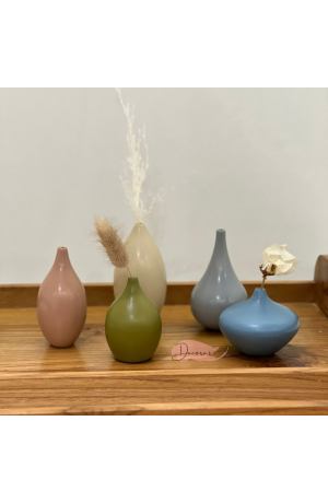 Kit Mini Vaso Em Poliresina 5 Peças