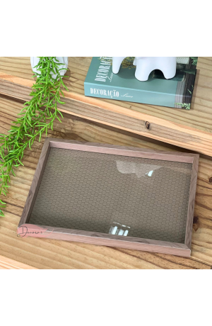Bandeja Marrom Decorativa de MDF