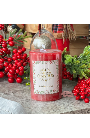 Vela Decorativa de Natal Vermelha 10x7cm