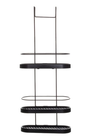 Suporte Preto Para Shampoo De Box Banheiro Aramado 03 Andares