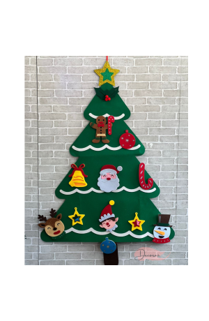 Árvore de Natal com Elementos de Velcro 1m X 66cm
