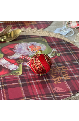 Bola Vermelha com Glitter 6cm