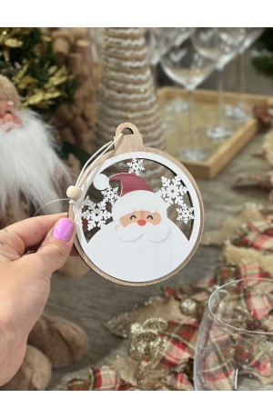 Enfeite para Pendurar de Mdf -  Papai Noel  12cm X 10cm