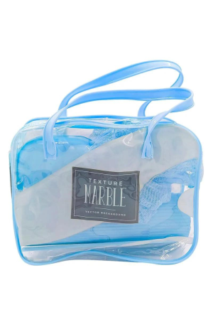 Kit de Viagem de Plástico Azul - 5 Peças