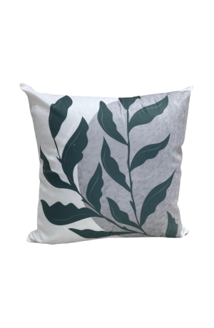 Capa  de Almofada Verde com Cinza Floral Mod -3 / 42cmX42cm