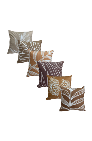 Capa de Almofada Marrom Folhagem Mod - 5 / 42cm X 42cm