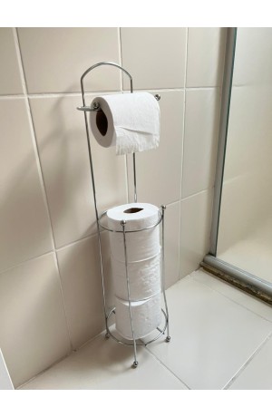 Suporte Prata Metal Para Papel Higiênico
