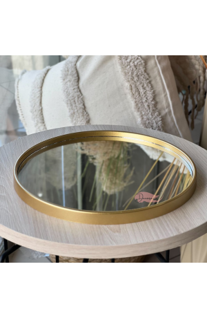 Bandeja Dourada Espelhada Redonda