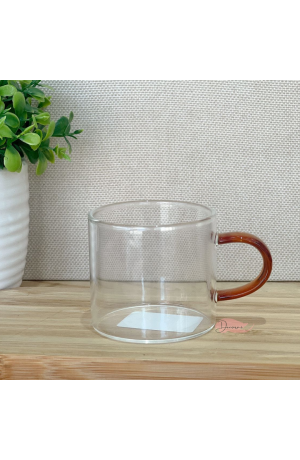 Canecas de Vidro Borossilicato com Alça Marrom 80ml