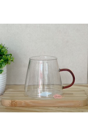 Caneca de Vidro 350ml c\ Alça Marrom