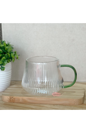 Caneca de Vidro 440ml c\ Alça Verde