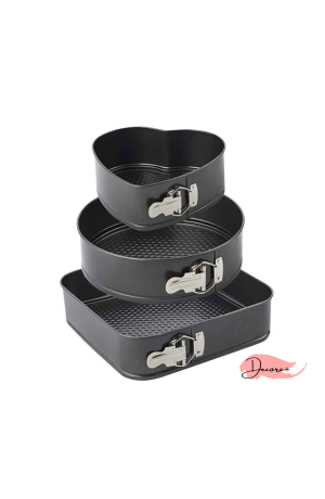 Kit c/ 3 Formas Antiaderente  - Coração,Redonda e Quadrada