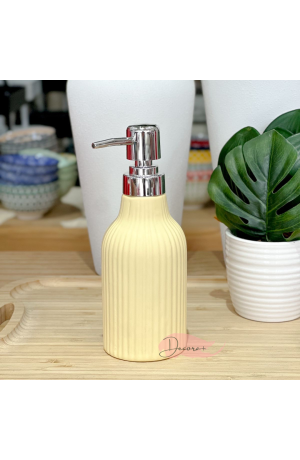 Porta Sabonete Liquido de Porcelana - Amarelo 350ml
