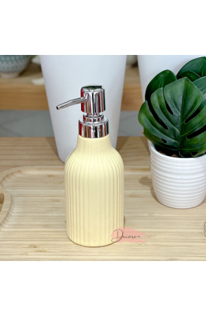 Porta Sabonete Liquido de Porcelana - Amarelo 350ml