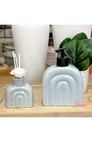 Kit de Banheiro C/ Difusor de Porcelana Branco - 2 Pcs