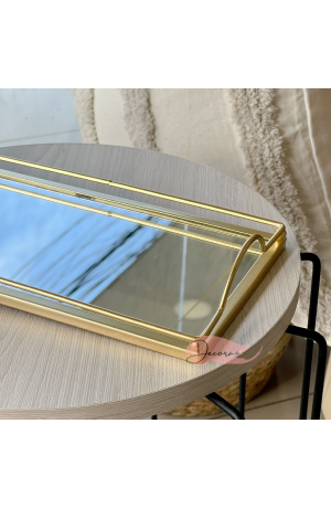 Bandeja de Metal Dourada Espelhada - 27cm X 14cm X 4cm