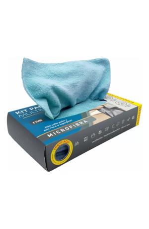 Kit Pano de Microfibra Multiuso - Azul  15 Peças