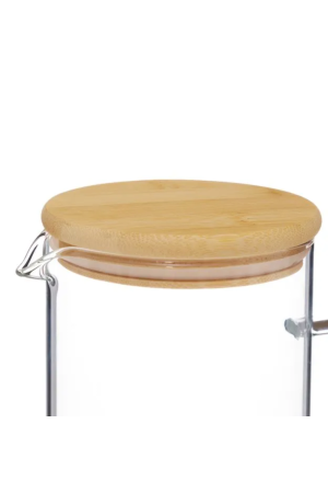 Jarra de Vidro c/ Tampa de Bambu - 1350ml