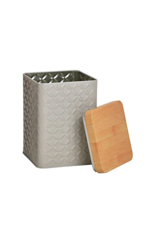 Pote de Metal com Tampa - Cinza