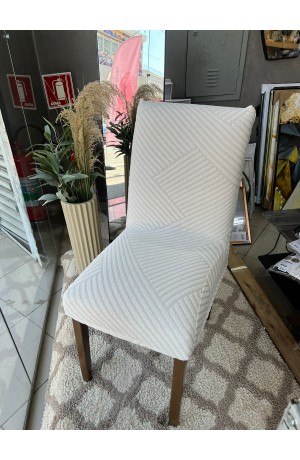 Capa de Cadeira Creme Linhas