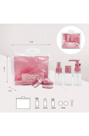 Kit Viagem c/ 8 Peças - Rosa