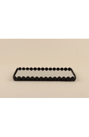 Bandeja Retangular Espelhada -  Preta 27cm X 14cm