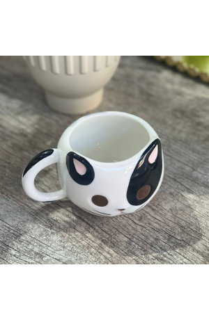 Caneca Gatinho Preto c/ Rosa - 430ml