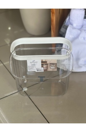 Lixeira de Acrilico c/ Tampa e Adesivo - 25.5cm X 14cm X 25.5cm