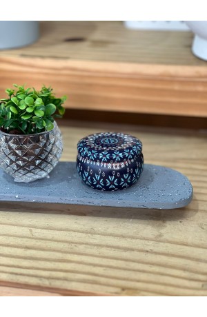 Vela Branca Perfumada de Metal - Mandala 5cm X 7cm / Mod - 1