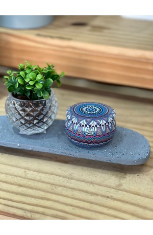 Vela Branca Perfumada de Metal - Mandala 5cm X 7cm / Mod - 2