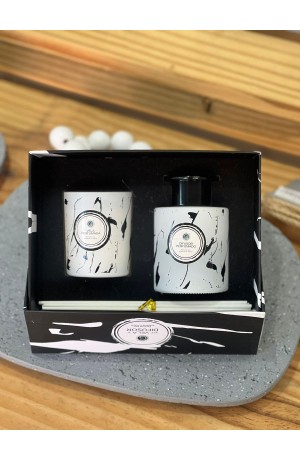 Kit Vela Branca e Difusor de Ambientes Branco - 2 Peças  120ml