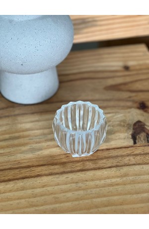 Castiçal de Vidro  - Canelado 6cm