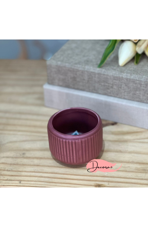 Vaso Canelado de Cerâmica Vermelho (Pq) - 6cm X 8cm