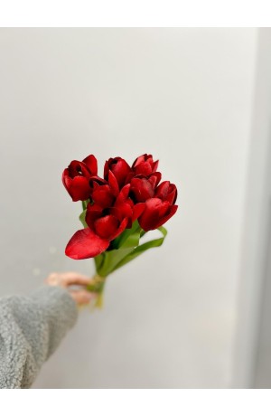 Buquê de Ramalhete Tulipa  Vermelha - 41cm ( Artificial )