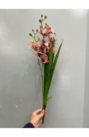 Orquidea Rosa c/ Folhagem (Artificial)