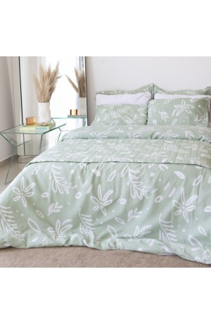 Jogo de Cama Essencialle 150 Fios Maxi Floral Verde Casal 4 Peças