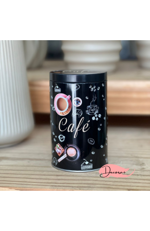 Pote de Metal Redondo Café - Preto 40g 9cm x 14,7cm