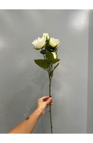 Haste de Rosa Cabage 73cm - Branca (Artificial)