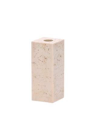 Vaso Tubo Quadrado de Poliresina - Marmore Travertino Romano