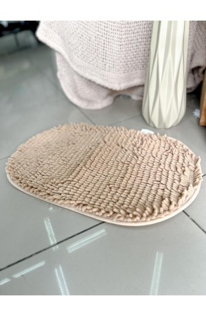 Tapete Antederrapante Macarrão Oval - Bege  38cm X 58cm