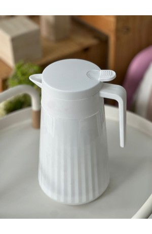 Garrafa Térmica de Plástico Branca - 1L