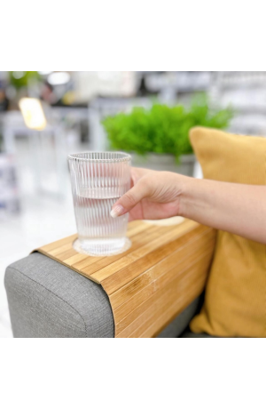 Esteira de Bambu c/ Porta Copos - 40cm x 29cm x 1,2cm