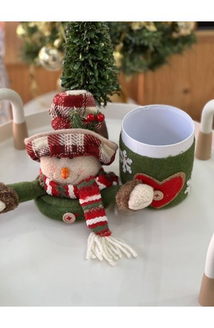 Caixa Decorativa de Natal - Boneco de Neve
